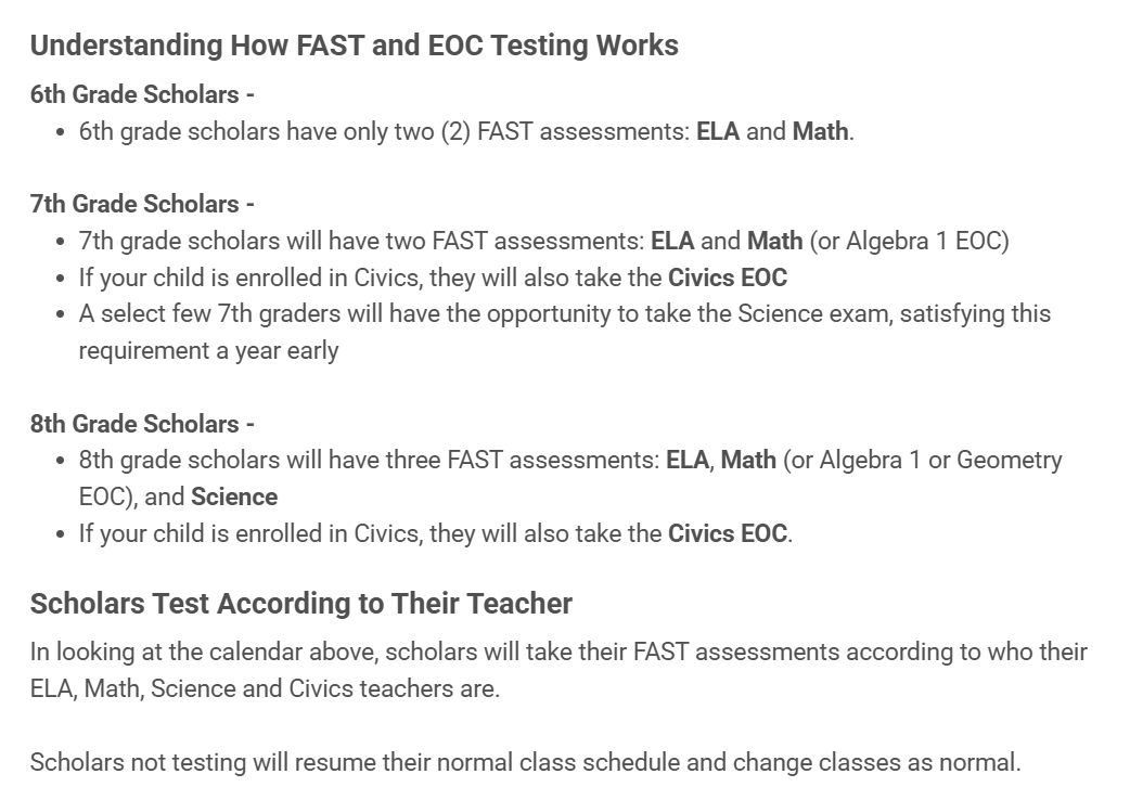 Testing Info Guide